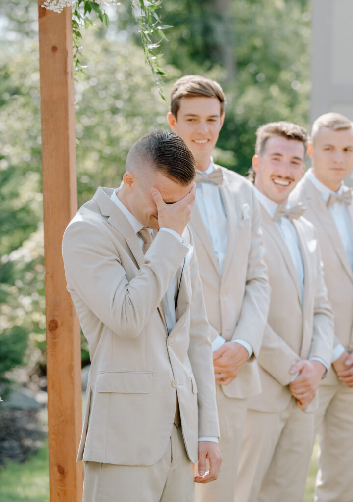 a groom sees his bride for the first time 